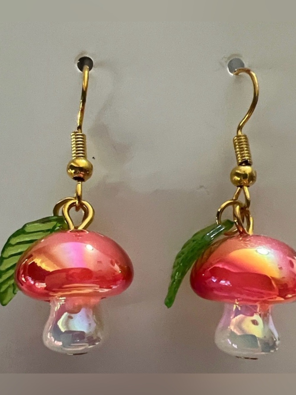 New V Foxy Collection Red Cherry Mushroom Drop Earrings